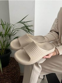 Resim Behtah Kundura Erkek Fashion Çizgili Yeezy Slide Terlik Plaj Havuz Sahil Deniz Yeni Sezon 