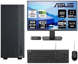 Resim ASUS ExpertCenter P500 i5 13420H 32GB 1TB SSD RTX3050/6GB FDOS Masaüstü Bilgisayar + 23.8" Monitör 