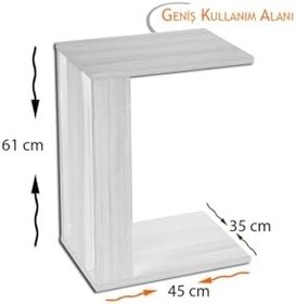 Resim Single Çok Amaçlı Tekerlekli C Sehpa, Koltuk Sehpası - Amazonas 