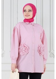 Resim Sevitli Önü Gül Detaylı Tunik-pembe-3635-pembe Pembe 