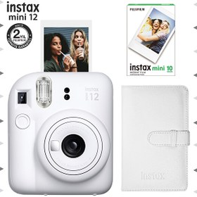 Resim Fujifilm Instax Mini 12 Beyaz Fotoğraf Makinesi 10'lu Film ve Laporta Albüm Seti FOTSI198-S3-10-LA 