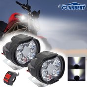 Resim 2 adet Motosiklet Işıkları LED Motosiklet 6500K Beyaz Süper Parlak 6 LED Motosiklet Işıkları 1200LM, 1 adet Anahtar 