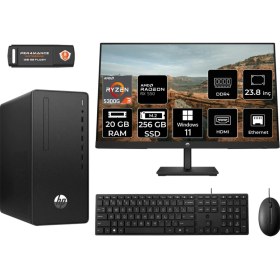 Resim Hp 295 G9 Amd Ryzen 3 5300G 20GB 256GB SSD RX550/4GB 23.8" Fhd Monitör W11P 6D391EA Masaüstü Bilgisayar & Per4 USB Bellek 6D391EAMNT1416 