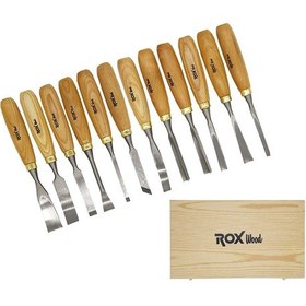 Resim Rox Wood 9097 Ahşap Oyma Iskarpela Seti 12 Parça Ahşap Kutulu 