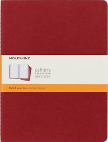 Resim Moleskine Cahier Journals Çizgili Defter 19x26 Cranberry Red Kırmızı 