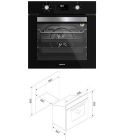 Resim Silverline S2-BO6502B02 + CS5700C6B01 3457 Soho Siyah Ankastre Set 