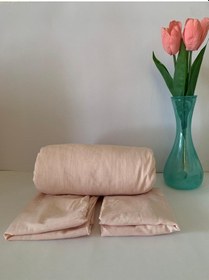 Resim Battal Boy Yastıklı Çarşaf Takımı %100 Pamuklu 180x200 Toz Pembe 