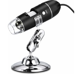 Resim Kenly 1600X USB Dijital Mikroskop, 2mp Hd, LED Aydınlatmalı, Pc & Android Uyumlu, Metal Standlı Büyüteç Kamera 