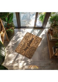 Resim Home Hoşgeldiniz Dekoratif Çok Amaçlı Iç Ve Dış Kapı Paspası Bej 