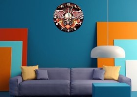 Resim Tİ-PLAY KURU KAFA 30X30CM AKRİLİK DEKORATİF MODERN DUVAR SAATİ 