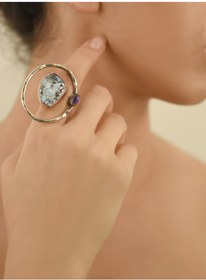 Resim Gümüşhanesi Otantik Kadın El Yapımı Doğal Taşlı Yüzük 