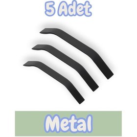 Resim Eko Şahin Alüminyum Metal Lüks Modern Mobilya Çekmece Mutfak Dolabı Kulpu Siyah 192mm 5 Adet Siyah 