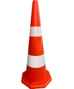 Resim 93 cm PVC Trafik Konisi Çift Reflektifli 