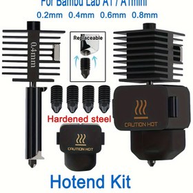 Resim Bambu Lab A1 Mini 3D Yazıcı Sıcak uç Kit, Sertleştirilmiş Çelik Nozüller ile 0.2/0.4/0.6/0.8MM, A1/A1mini ile Uyumlu, Şarj Edilmemiş, Pil Gerektirmez 