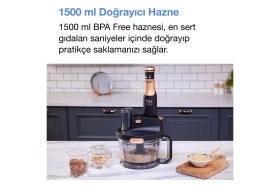 Resim Fakir 1000W Fakir Speed Quadro Bpa Free Mutfak Robotu & Blender 