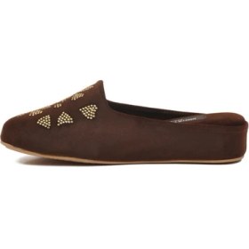 Resim Pierre Cardin Kahve Hafif Tekstil Kadın Önü Kapalı Ev Terliği PC-55374 Z 