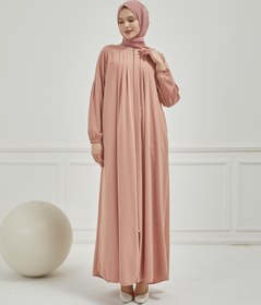 Resim Önü ve Arkası Pileli Ferace Pembe | 21043 - 46 / Pembe 