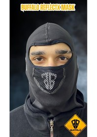 Resim Bandana 4 Mevsim Reflektör Gözü Açık Maske Boyunluk Maske Balaklava Siyah 