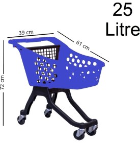 Resim Marketix Kartal Plastik Çocuk Market Alışveriş Arabası 25 Litre Mavi 
