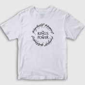 Resim Unisex Çocuk Beyaz V2 Yüzüklerin Efendisi Güç Yüzükleri Rings Of Power T-Shirt 