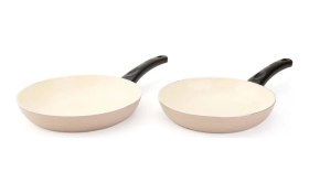 Resim Cem Naturel 2'li Tava Set 24 Cm+26 Cm Bej 