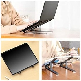 Resim 7 Kademeli Alüminyum Taşınabilir Laptop Standı - 10-16 İnç 