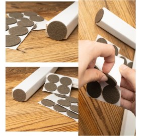 Resim Hamadex 18MM Yapışkanlı Keçe Mobilya Masa Sandalye Parke Zemin Koruyu Kaydırmaz Keçe(50 Li Paket) Gurultu önleyici Zemin Koruyucu 