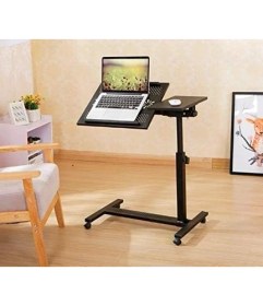 Resim Güzel Hediyem Hodbehod Eğim ve Yerden Yükseklik Ayarlı Tekerli Mouse Bölmeli Fanlı Laptop Sehpası 