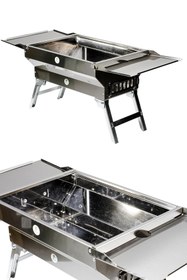 Resim Hype Store pratikoutdoor Katlanır Krom Mangal, Katlanır Kapaklı Ve Ayaklı Mangal 30 Cm x 40 Cm 