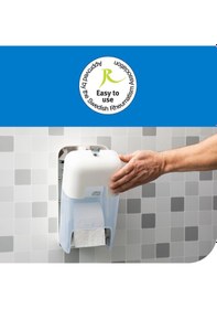 Resim Tork 558041 Optiserve Kartonsuz Çift Rulo Hazneli Tuvalet Kağıdı Dispanseri Beyaz Beyaz 