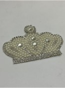 Resim karantuhafiye Taç arma / İnci boncuklu arma / ütü ile yapışan / ütü transferli yapıştırmalı taç arma 