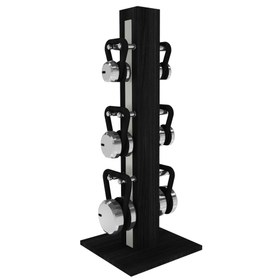 Resim Pent LOVA Set - Kettlebells Dikey Ahşap Stand | Set - White / Black Ash 