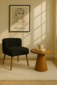 Resim arge demo Star Rahat Oturum Alanlı Retro Gürgen Ahşap Ayaklı Puf Bench Koltuk Berjer 