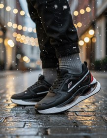 Resim Owndays 04875 ERKEK CİLT SİYAH KIRMIZI GÜNLÜK ESNEK TABANLI RAHAT ORTAPEDİK SPOR AYAKKABI 