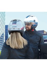 Resim Cgm 116G Aır Bıco Açık Kask Mavi-Beyaz Uzun Vizör+Güneş Vizörlü 