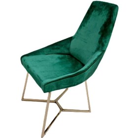 Resim BENGİ TİCARET Sandalye 19419 Piramit Model Metal Gold Renk Kaplama Babyfac Yeşil Kumaş El Yapım 