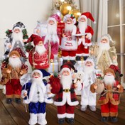 Resim Sevimli 12 inç Noel Baba Bebeği - Cadılar Bayramı ve Yılbaşı İkili Dekorasyonu, Pencere Sergisi Süsü 
