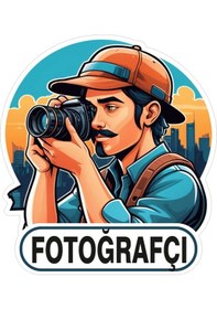 Resim Kişiye Özel Fotoğrafçı Meslek Sticker 