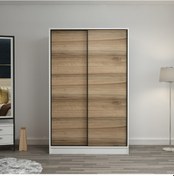 Resim Minarmobilya Minar Kale 2 Kapaklı Sürgülü Dolap 120 Cm - Beyaz/Dore 