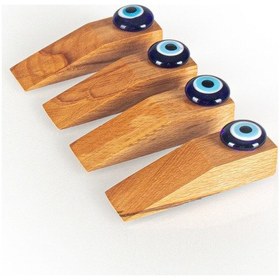 Resim Lira 4'Lü Nazar Boncuklu Kapı Stoperi - Kahverengi 