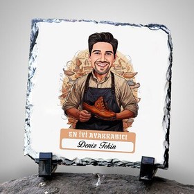 Resim Karikatürlü En İyi Kadın Anestezi Teknikeri Dekoratif Taş 