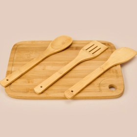 Resim Efemark 4 Parça Bambu Mutfak Seti - Açık Kahverengi - 36X26 cm + 30 cm 