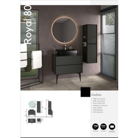 Resim Royal 80 cm Banyo Dolabı Boy Dolabı Dahil 