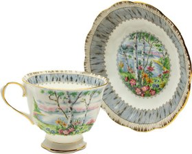 Resim İngiliz Royal Albert Silver Birch çay fincanı 