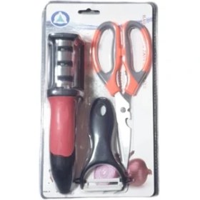 Resim Asaf Yapı Market Mutfak Seti 3 Lu Makas Soyma Bileme Mutfak 