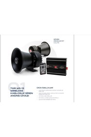 Resim TMR Marka Megafon & Kablosuz Kumanda & Amfi set halinde SİREN 