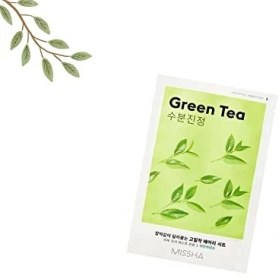 Resim Larskas Mıssha Yeşil Çay Özlü Nemlendirici Yaprak Maske (1AD) Airy Fit Sheet Mask Green Tea 