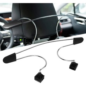 Resim Cartex Oto Koltuk Arkası Krom Elbise Askısı Araç Içi Portatif Ceket Askısı 