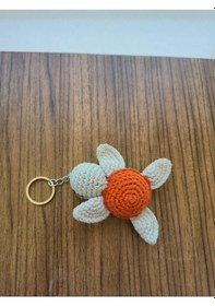 Resim Kaplumbağa Anahtarlık 3 Adet Amigurumi Beyaz - Turuncu 