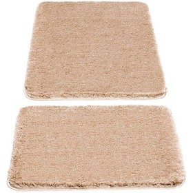 Resim Koza Home Koza Home Segura Peluş Bej Kaydırmaz Taban Banyo Paspası Bej 